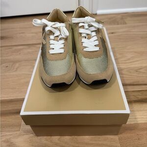 BRAND NEW Michael Kors Gold and Tan Athletic Shoes